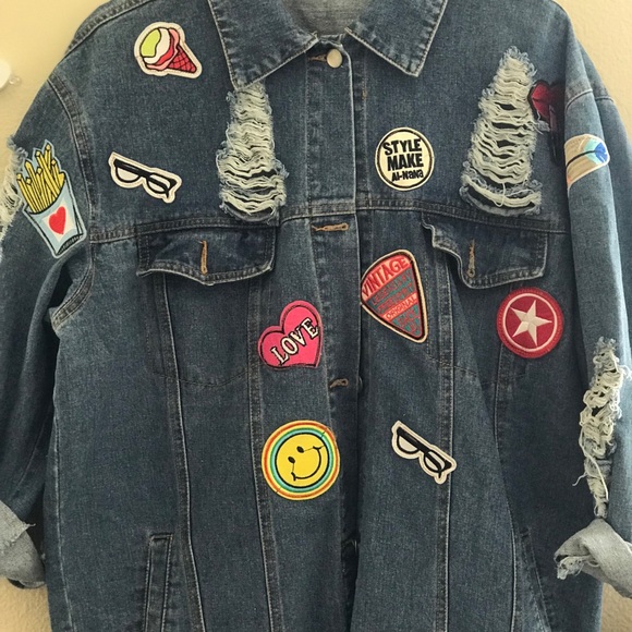 Denim jacket with patches - Picture 1 of 3